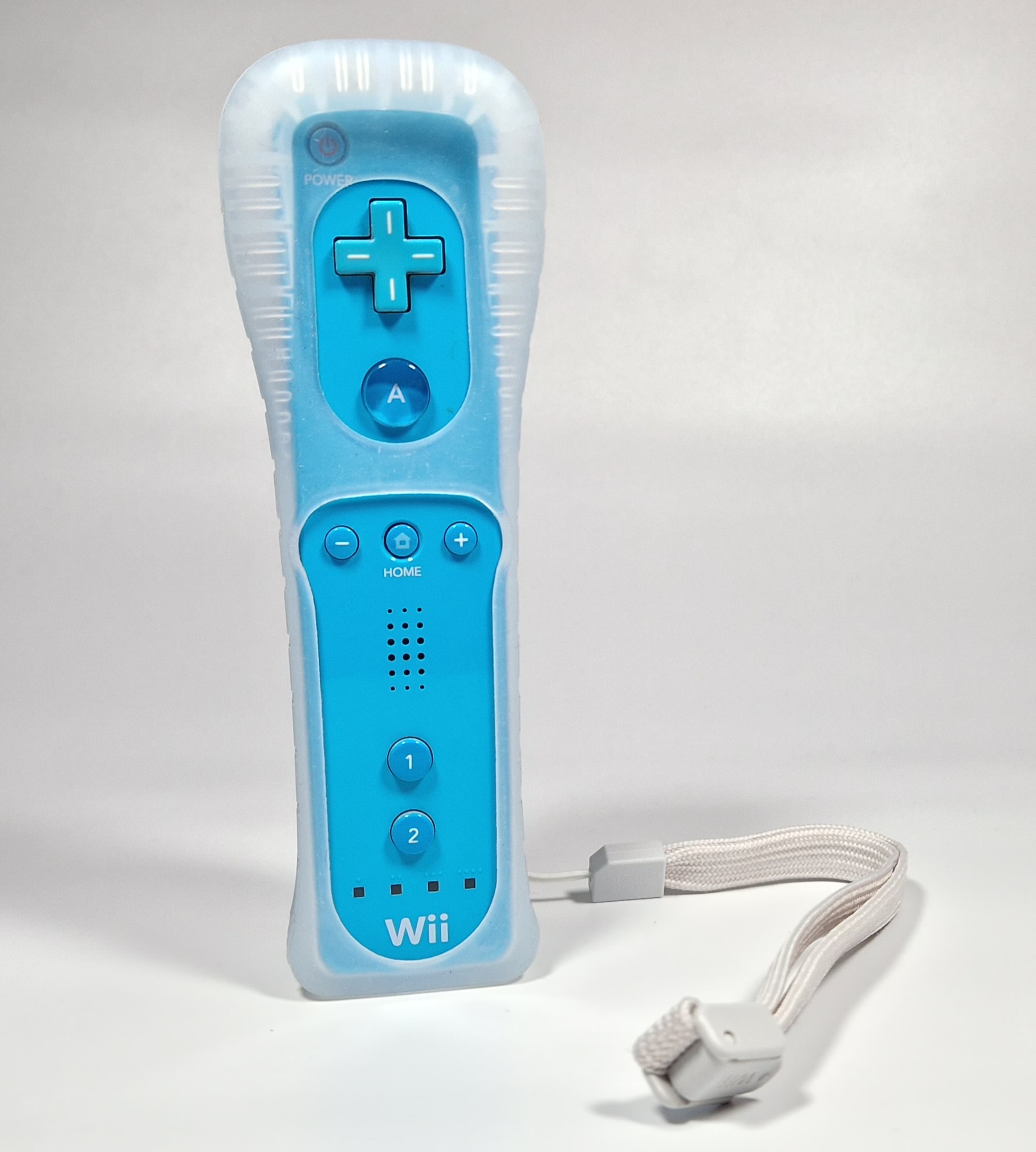 Wii – Original Nintendo Wii Controller Blau mit Hülle und Schlaufe