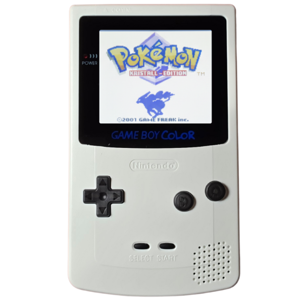 Gameboy Color - Nintendo Gameboy Color | Weiß Schwarz | IPS Q5 XL LCD Display | 25% größerer Display | Backlight | Touchsensoren | OSD Menü